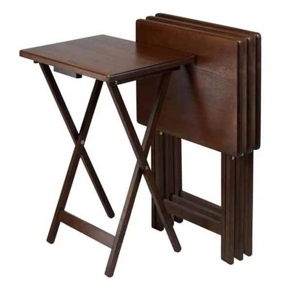 Set of 4 Single TV tables  Rect  Walnut - 94120, Doba-Bnt, Mfr#: SA143797