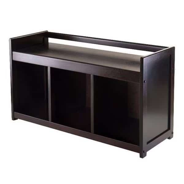 Winsome Trading 92439 Addison Storage Bench with 3-section - Dark Espresso