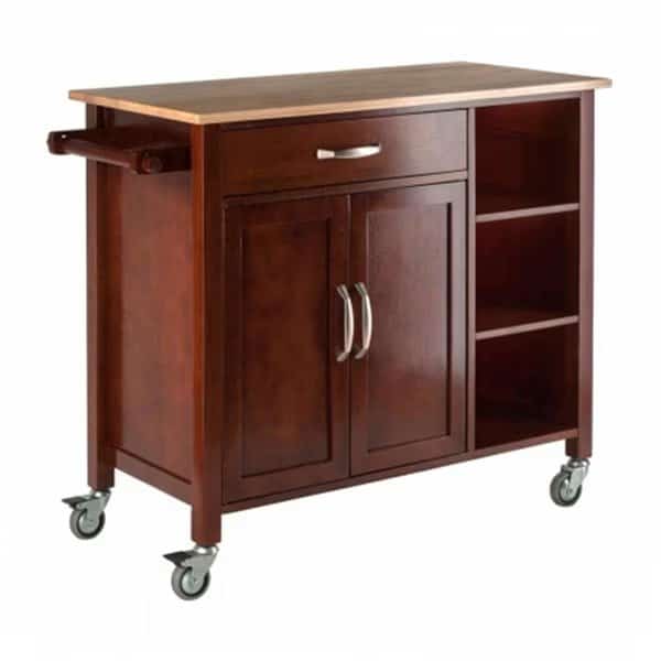 Winsome Trading 94843 Mabel Kitchen Cart; Walnut