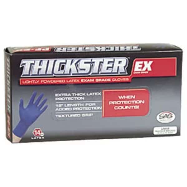 Thickster, Disposable Gloves, 14 mil Palm, Latex, XL, Blue