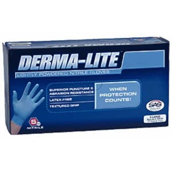 Derma-Lite, Nitrile Disposable Gloves, 5 mil Palm , Nitrile, XL, 100 PK