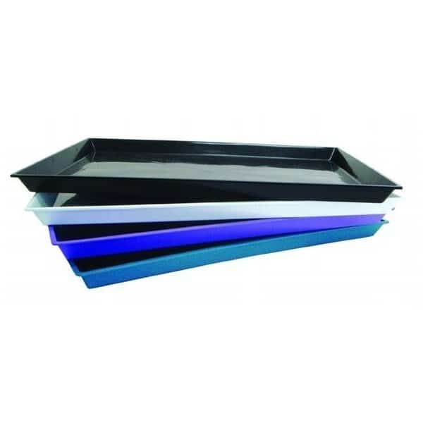 YML T2424BLK Lot Of 6 Easy To Clean Plastic Trays; Black
