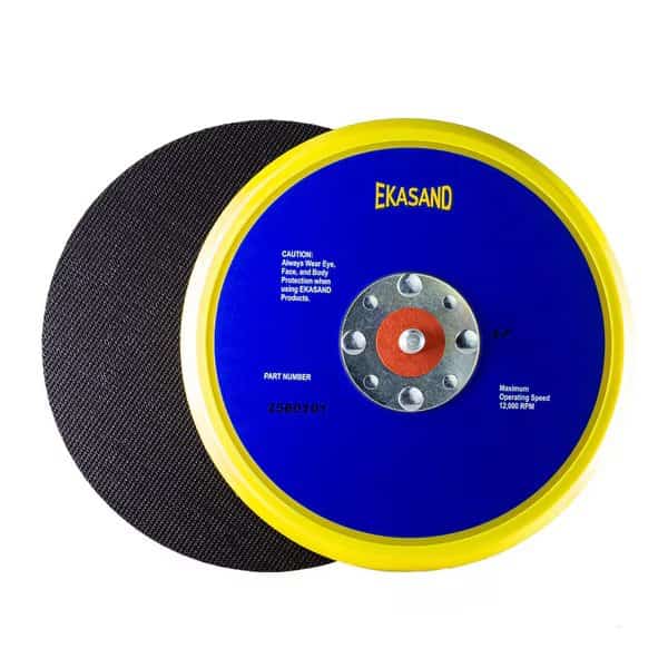 Ekasand Sanding Disc Pad 6 Inch No Hole, Low Profile, 4-Rivet Hook face for Hook & Loop