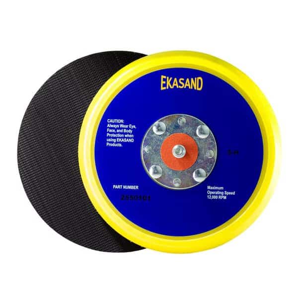 Ekasand Sanding Disc Pad 5 Inch No hole, Low Profile, 4-Rivet Hook Face for Hook & Loop