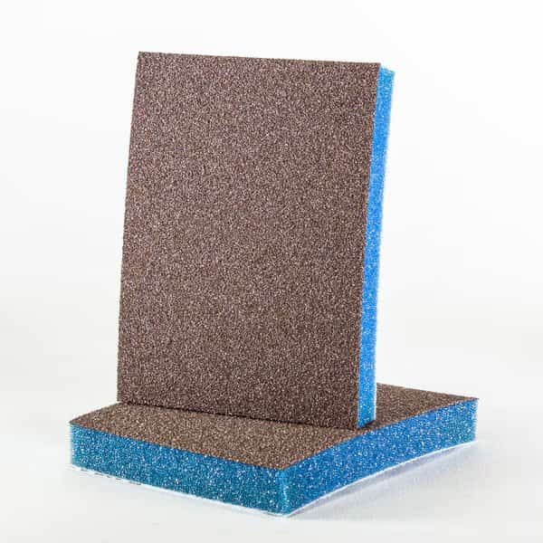 EKASILK PLUS 1 / 2 in. Sponge 3"x 4" No Hole Medium (120-150 Grit Finish) Hook & Loop Sanding Pad, PK25