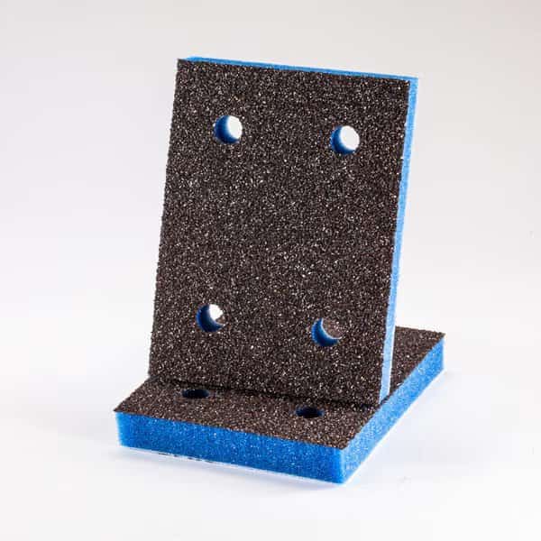 EKASILK PLUS 1 / 2 in. Sponge 3"x 4" Ultra Fine (600-700 Grit Finish) 4 Holes Hook & Loop Sanding Pad, PK25