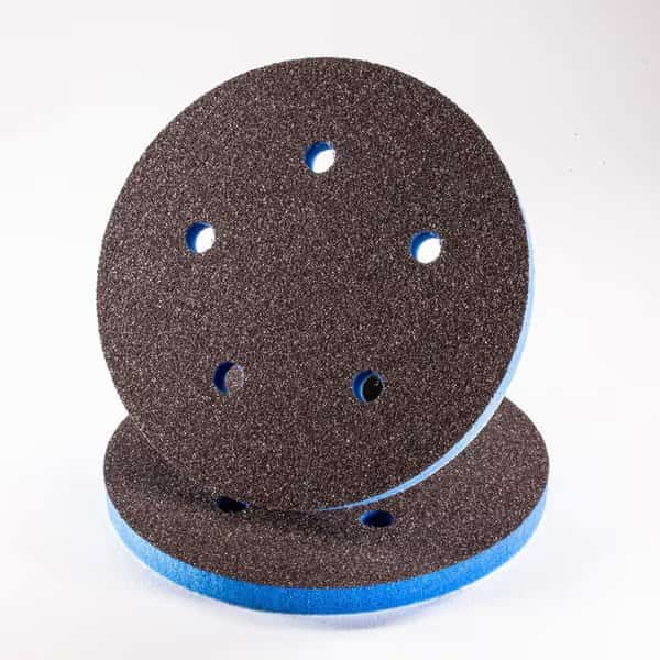 EKASILK PLUS 10mm Sponge 5" Superfine (450-500 Grit Finish) 5 Holes Hook & Loop Sanding Pad
