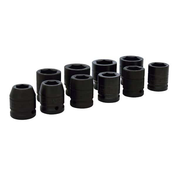 3/4" Drive Impact Socket, SAE, 10 pcs