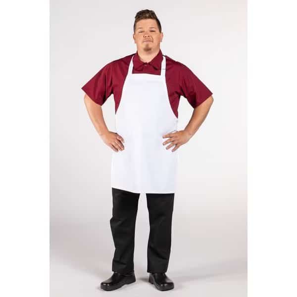 Adjustable Bib Apron Wht