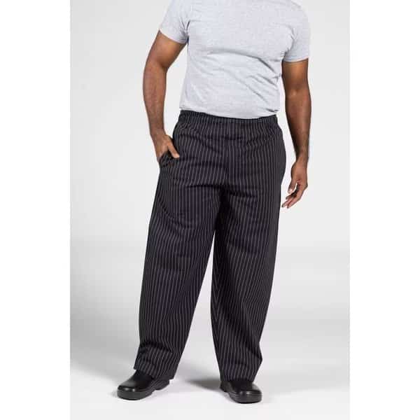Yarn-Dyed Chef Pant Blk/Wht Pnstripe 2XL