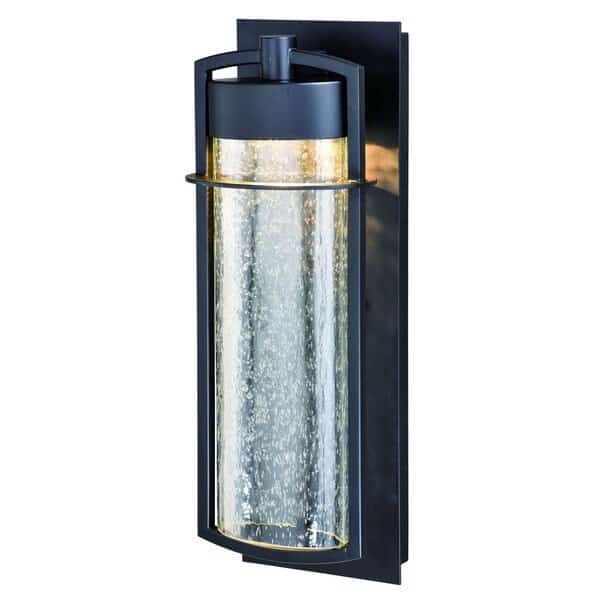 Logan 1 Light LED Bronze Cylinder Outdoor Wall Lantern Clear Glass