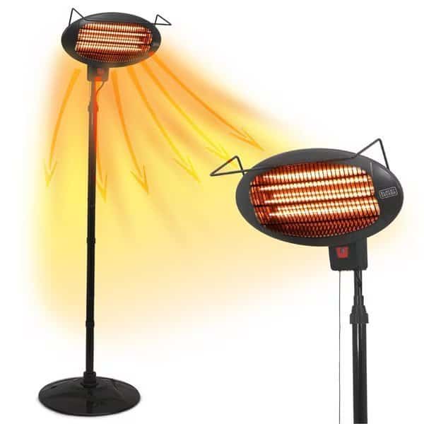Patio Floor Electric Heater, Patio Heater Stand for Outdoors with 3 Heat Settings