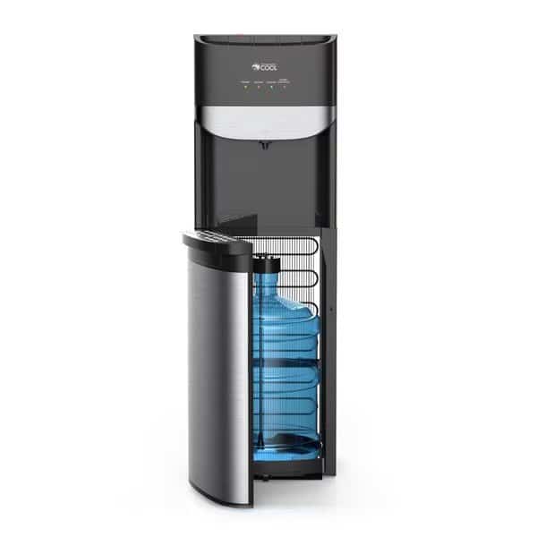 Freestanding Bottom Loading Electric Water Cooler Hot, Cold, and Room in Silver/Black