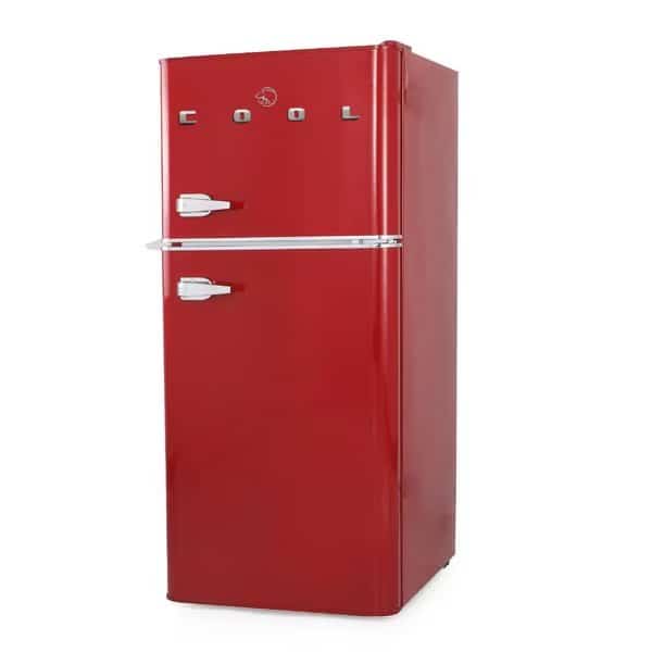 4.5 Cu. Ft. Refrigerator With True Freezer, Retro Fridge With 2 Slide-Out Glass Shelves, White
