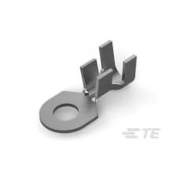 Ring Terminal, M6 Stud Size, 6 AWG, Bare Insulated