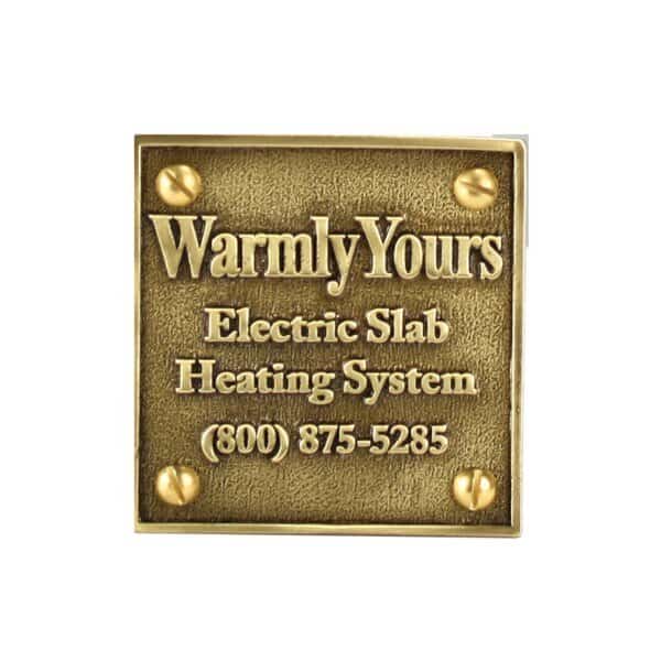 Snow Melt Plaque (NEC Requirement)