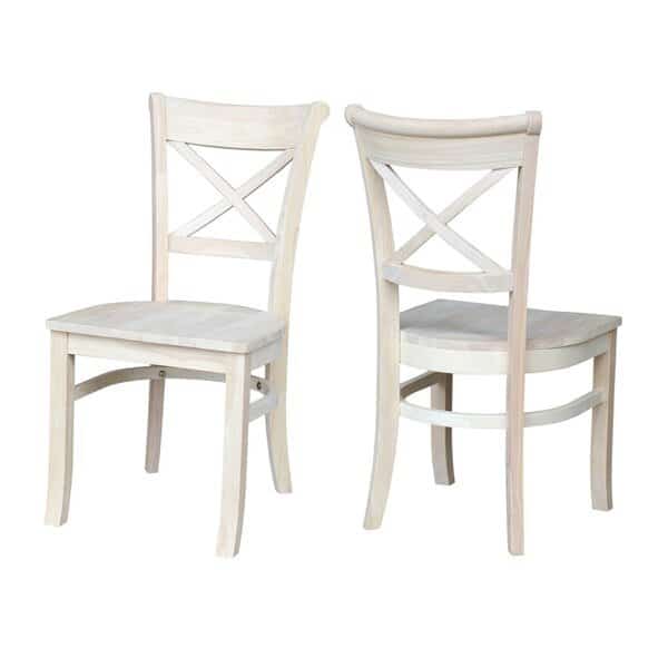 Set of 2 Charlotte X-Back Chairs, Unfinished