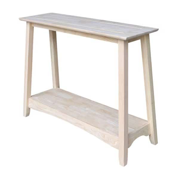 Rectangle Bombay Console Table, 39 in W, 14 in L, 30 in H, Wood, Unfinished