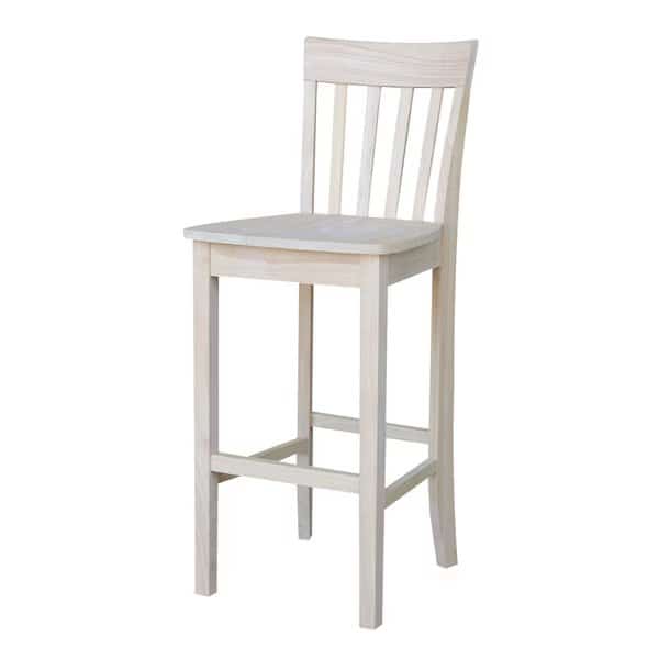 Slatback Bar Height Stool, 30" Seat Height, Unfinished