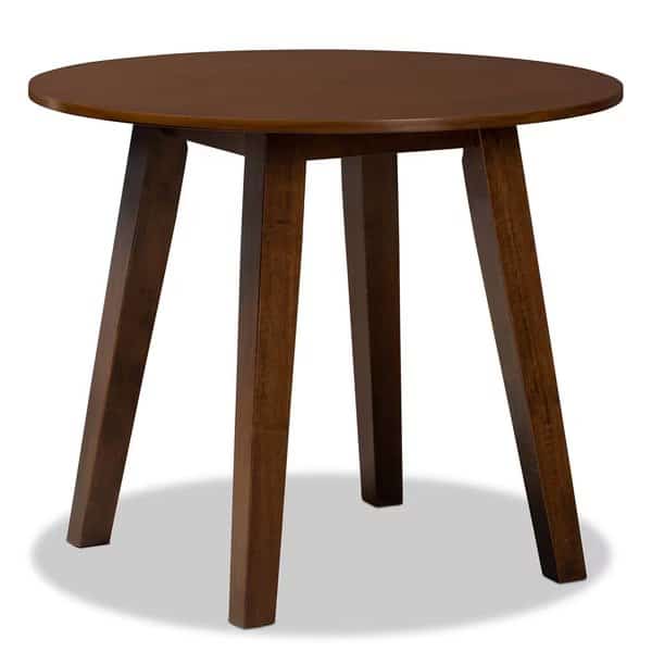 Ela Walnut Brown Finished 35-Inch-Wide Round Wood Dining Table, Baxton Studio, Mfr#: 169-10895