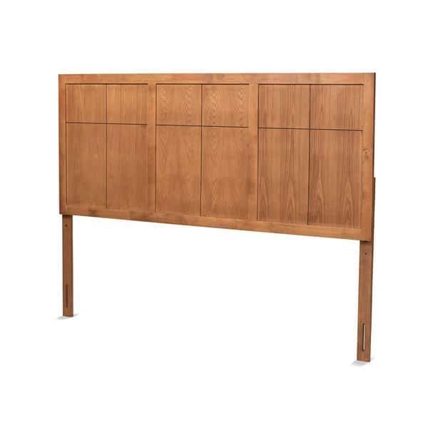 Monroe Modern Transitional and Rustic Ash Walnut Finished Wood King Size Headboard