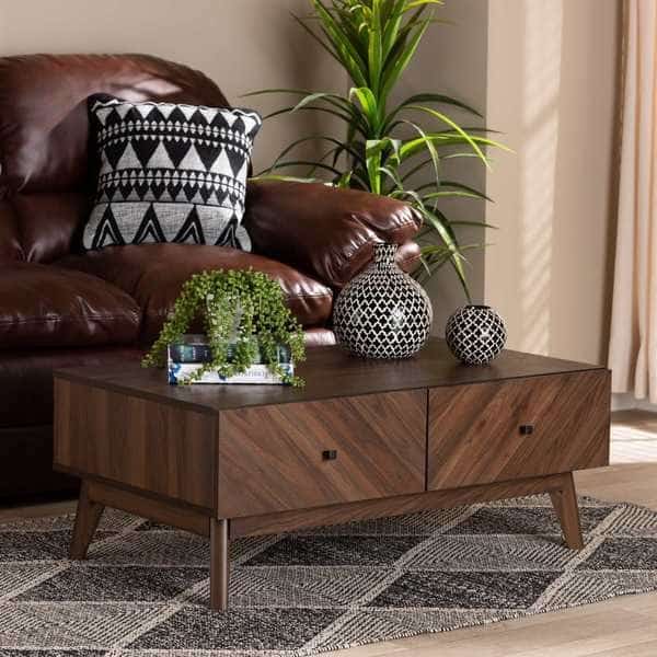 Hartman Mid-Century Walnut Brown Finished Wood Coffee Table