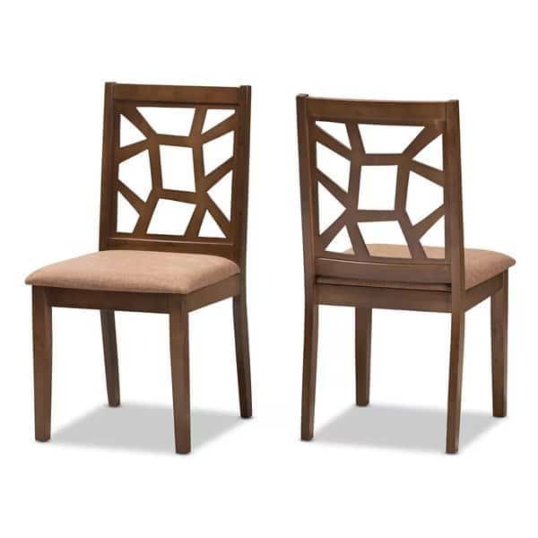 Abilene Brown Upholstered and Walnut Finished Dining Chair, PK2