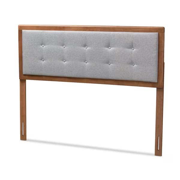 Sarine Light Grey Walnut Finished Wood King Size Headboard