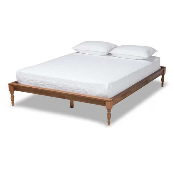 Romy VAsh Walnut Finished Queen Size Wood Bed Frame