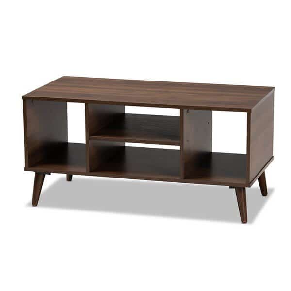 Linas Mid-Century Walnut Finished Coffee Table