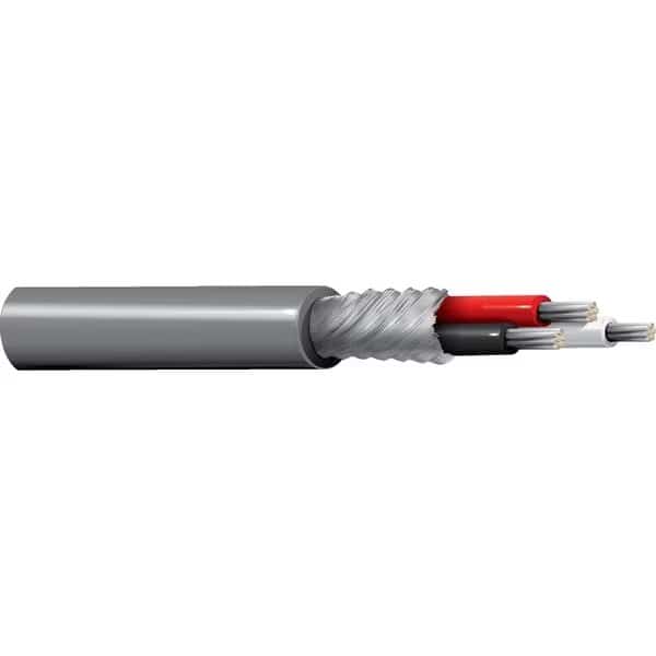 Multi-Conductor Cable, TNC, 18 AWG, 3 C, Chrome, PVC, Stranded, 450V AC, Indoor, 1000 ft