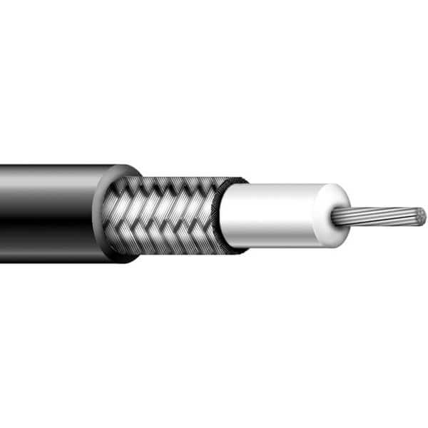 RG213 13 STR BC PE 95% BC BRD, PVC JKT BLK 50 OHM, ROHS, 1000FT