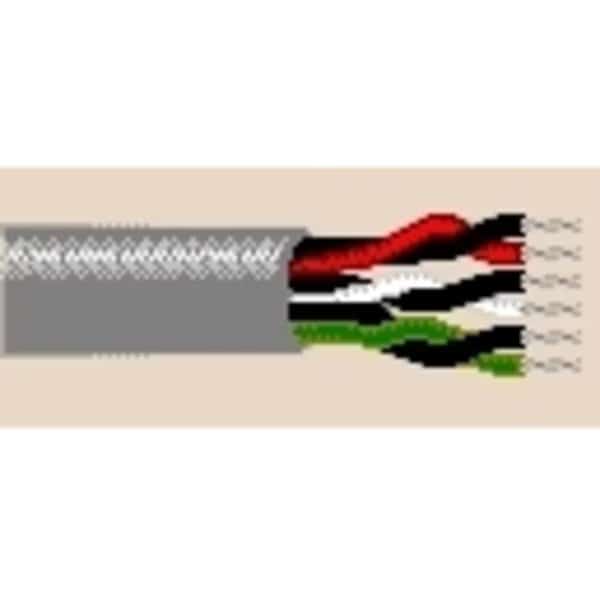 Multi-Conductor Cable, AWM, 22 AWG, 6 C, Chrome, PVC, Stranded, 150V AC, Indoor, 1000 ft