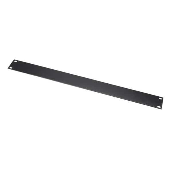 BLANK FLAT STYLE PANEL (1U), BLACK FINISH, 16 GAUGE STEEL