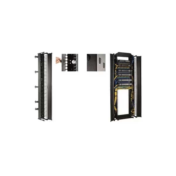 VERTICAL CABLE MANAGER, 7' H X 6" W, SINGLE SIDED, ALUMINUM