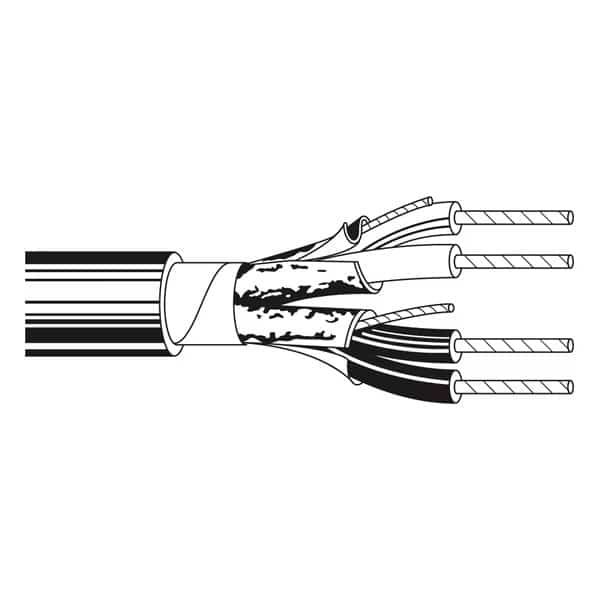 Multi-Conductor Cable, AWM, 24 AWG, 4 C, Chrome, PVC, Stranded, 300V, 30V, Indoor, 10,000 ft