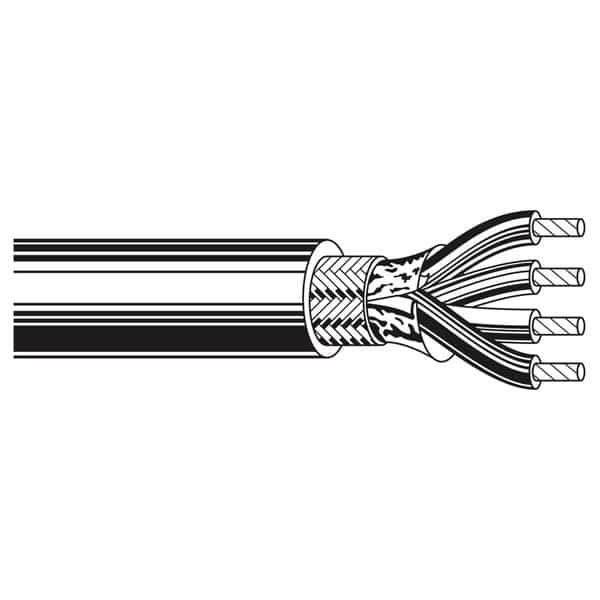 Multi-Conductor Cable, AWM, 22 AWG, 5 C, Chrome, PVC, Stranded, 300V AC, Indoor, 1000 ft