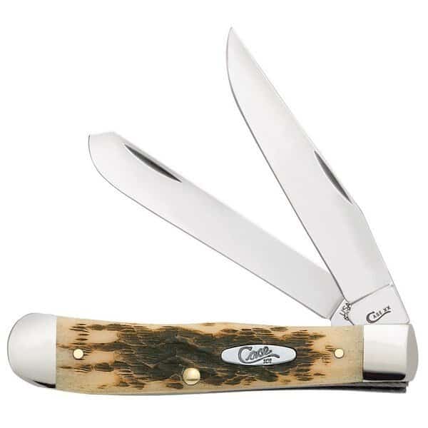 Knife, Amber Bone Cv Trapper