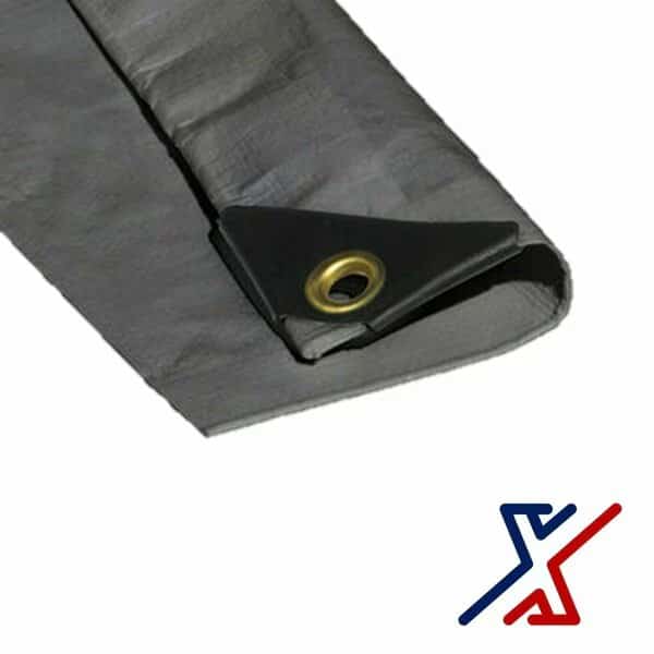 Heavy Duty Tarp, 6 ft x 10 ft, 18 Mil, Gray, Vinyl