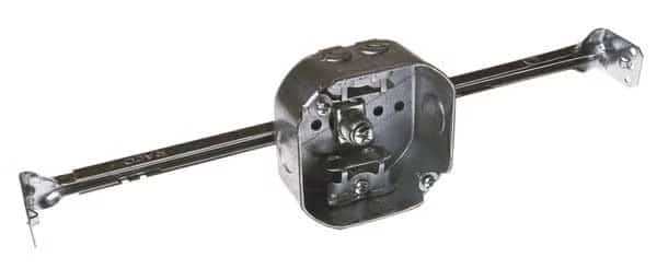 Electrical Box, 15.5 cu in, Octagon Box Type, 2 Gangs, Galvanized Steel, Octagon Shape