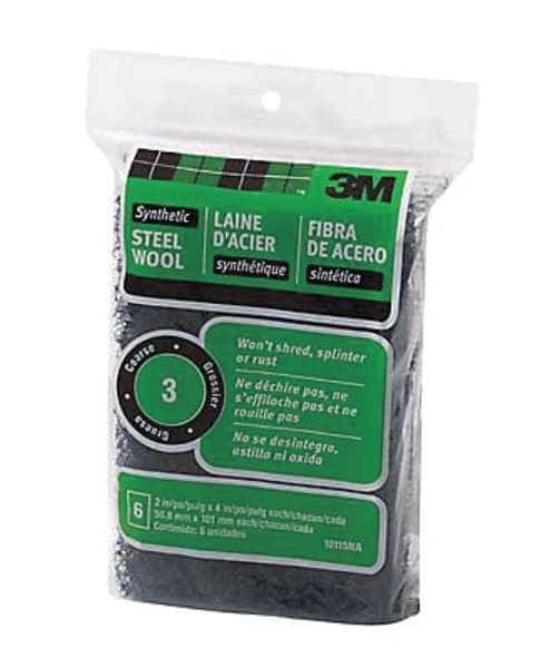 Sanding Wool Pad, Coarse, Black, PK18