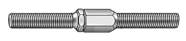 Double-End Threaded Stud, 5/16"-24 Thread to 5/16"-24 Thread, 4 in, Aluminum, Plain