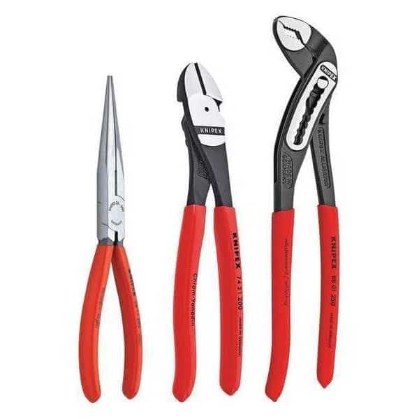 3 Piece Kraft 1 Plastic Grip Plier Set Dipped Handle