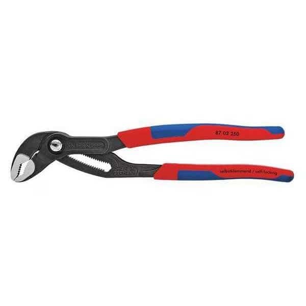 10 in Knipex Cobra V-Jaw Water Pump Plier Serrated, Bi-Material Grip, KNIPEX, Mfr# 87 02 250 SBA