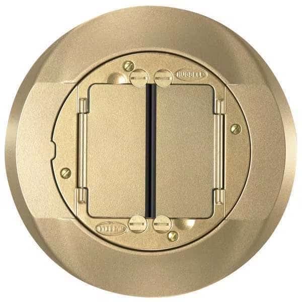 Floor Box Cover Carpet Flange, Brass, HUBBELL WIRING DEVICE-KELLEMS, Mfr# S1CFCBRS
