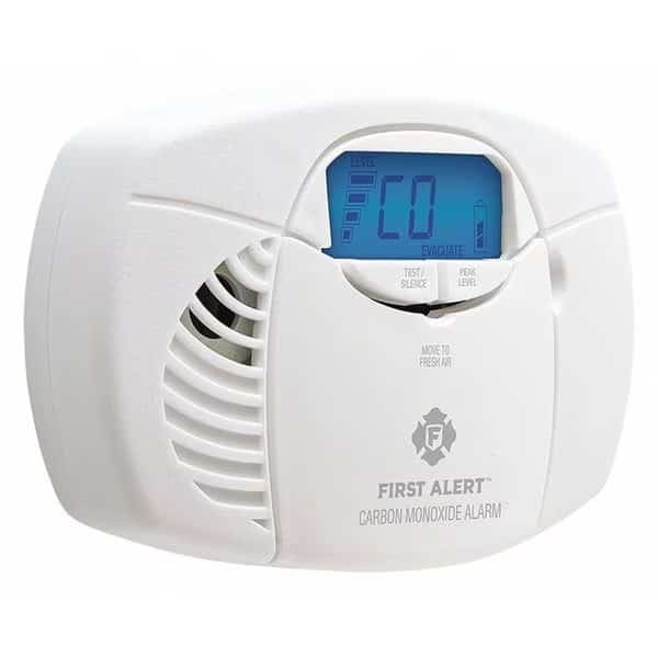 Carbon Monoxide Alarm, 85 dB at 10 ft, (2) AA Batteries, Electrochemical Battery Backup: No