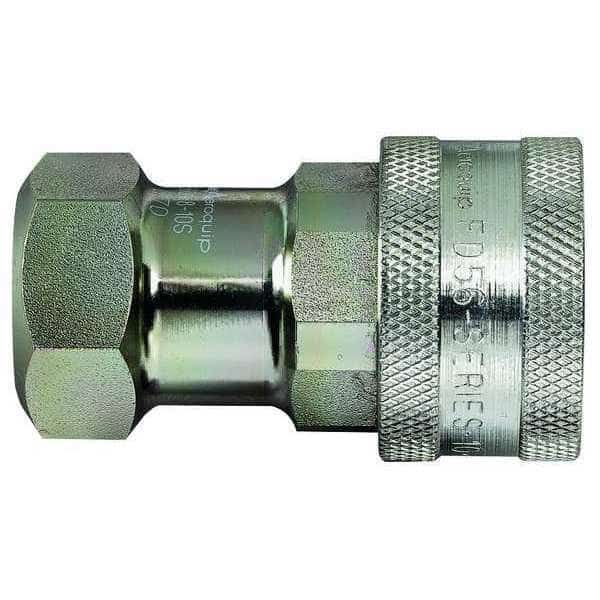 Hydraulic Quick Connect Hose Coupling, Steel Body, Sleeve Lock, 1/2"-14 Thread Size, 5600 Series