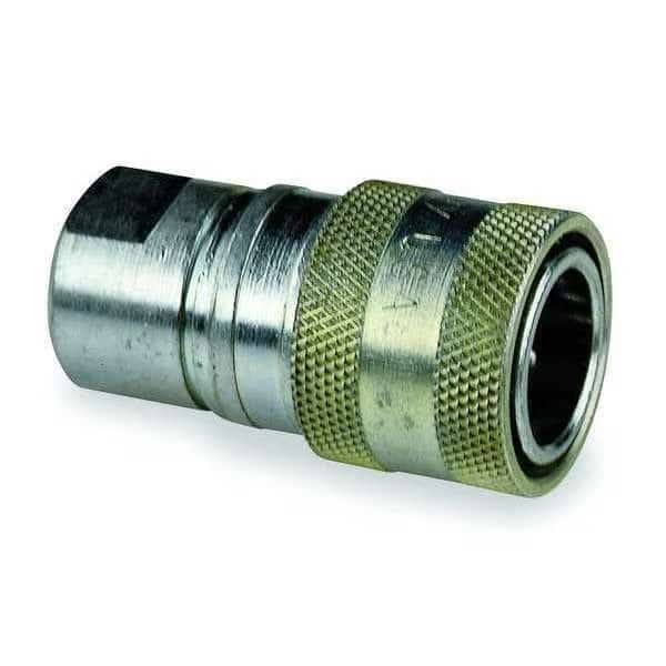 Hydraulic Quick Connect Hose Coupling, Steel Body, Push-to-Connect Lock, 3/4"-16 Thread Size