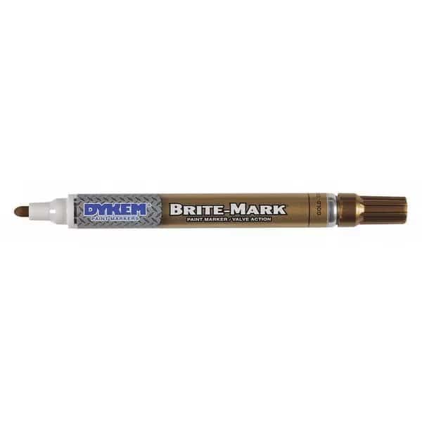 Permanent Permanent Paint Marker/Valve Action, Medium Tip, Gold Color Family, Paint, DYKEM, Mfr# 84051