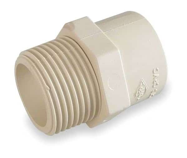 CPVC Adapter, CTS, Schedule SDR-11, 1/2" Pipe Size, MNPT x CTS Socket Hub
